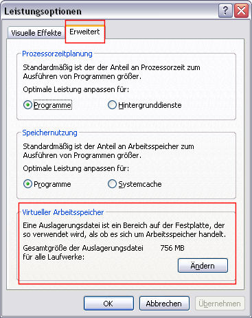 Virtueller Arbeitsspeicher